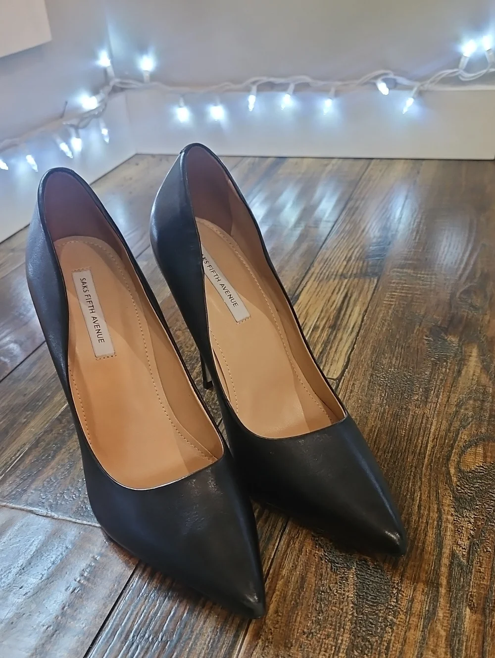Saks Fifth Avenue Classic Black Pointed-Toe Stiletto Pump - Women